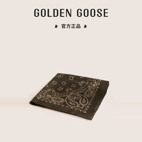 GoldenGoose苔绿色围巾方巾