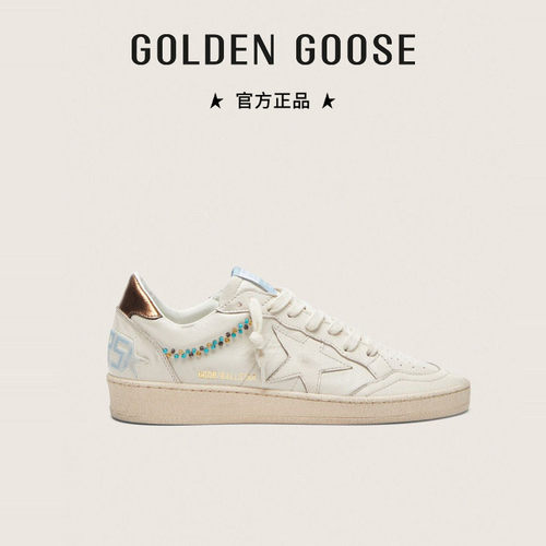 GoldenGoose珠饰奶白色女鞋