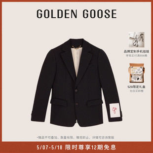 男装 Goose Golden 外套 明星同款 深蓝色单排扣休闲西装