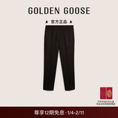 GOOSE男士 新款 直筒修身 GOLDEN 黑色休闲长裤 GGDB