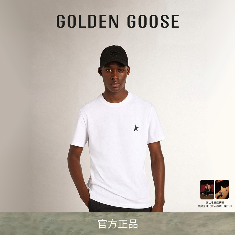 GoldenGoose白色圆领短袖T恤