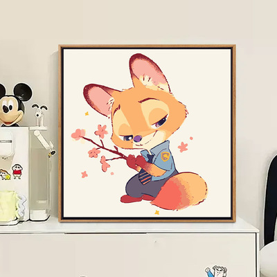 卡通朱迪尼克diy数字油画迪士尼