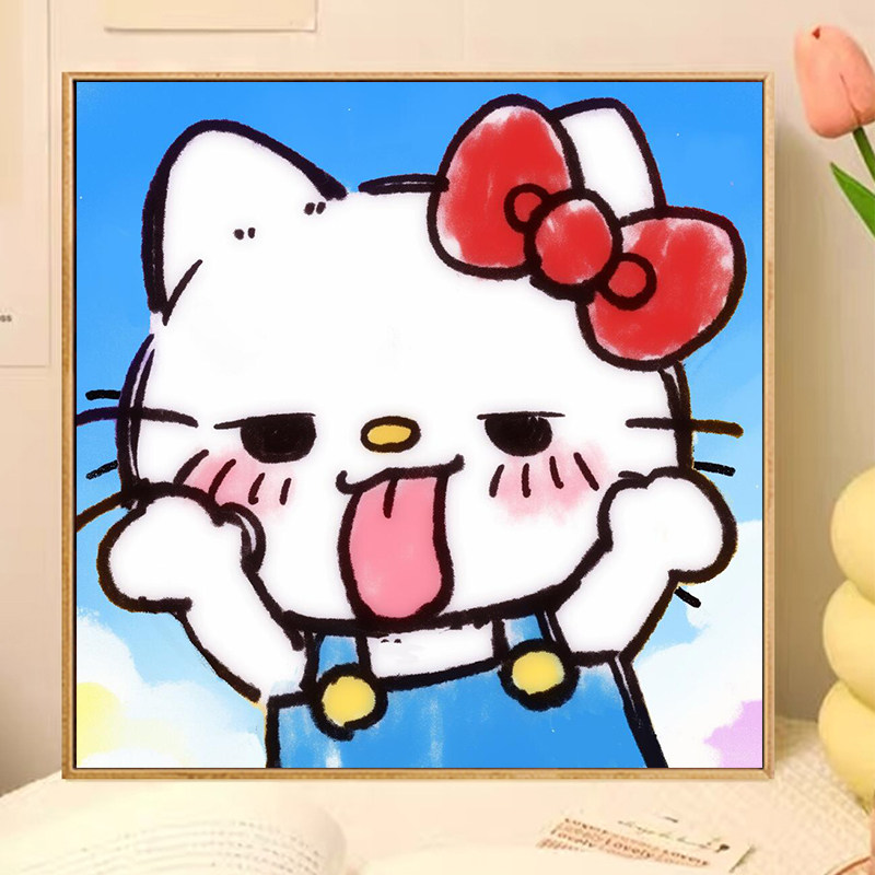 hellokitty数字油画diy手绘填色