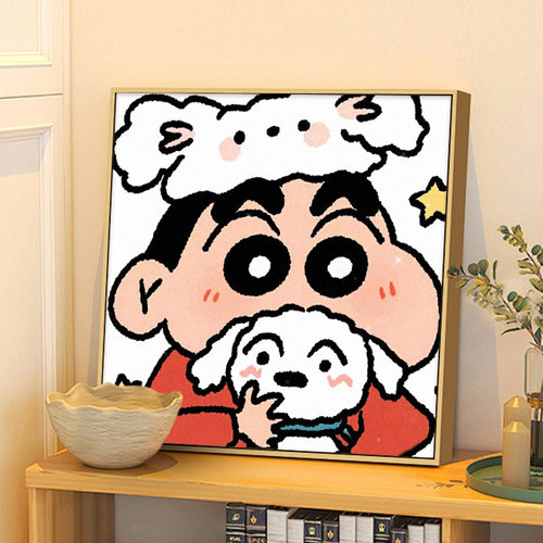 蜡笔小新小白可爱卡通DIY数字画