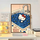 饰画 helloKitty猫水果系列DIY手绘数字油画手工填充丙烯油彩画装