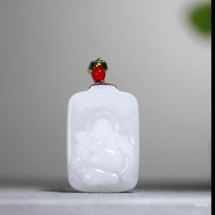 和田玉佛弥勒高品质玉石羊脂白玉佛陀挂件吊坠挂女生肖本命年27g