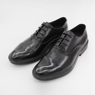 三接头军官男士皮鞋头层牛皮透气商务软底百搭增高真皮牛津鞋男鞋