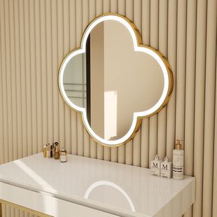 花朵形状带框智能浴室镜卫生间镜子洗手间led壁挂触摸屏卫浴灯镜