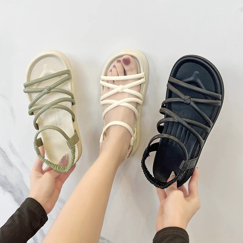 2024新款凉鞋女款夏季外穿厚底时尚罗马鞋海边沙滩女鞋百搭精致软