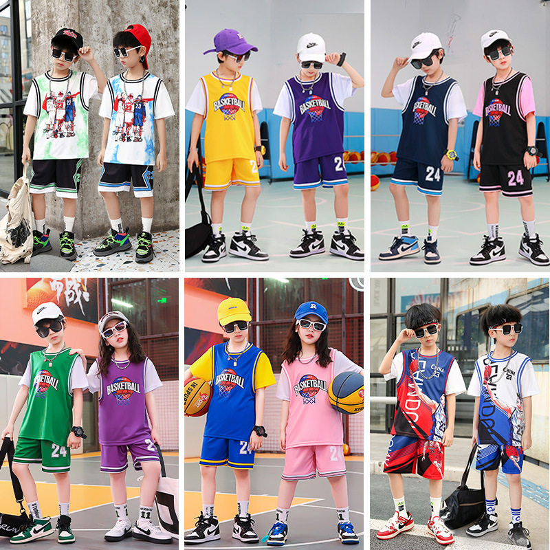 儿童篮球服套装男童女孩印制幼儿园小学生训练服短袖表演比赛球