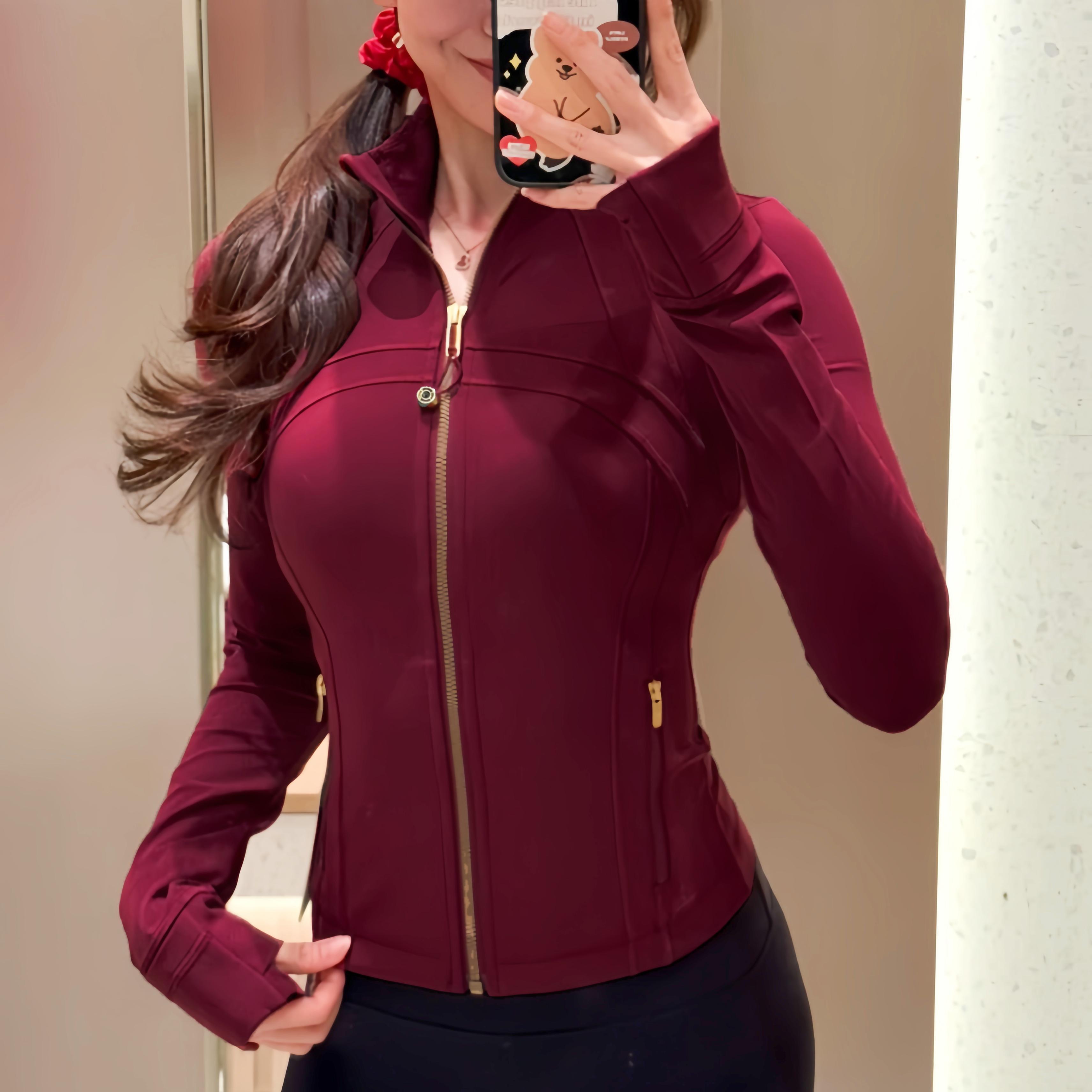 luludarling奢华红新年限定Defina瑜伽服女士上衣运动夹克外套