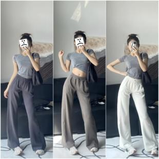 女宽松显腿长 运动休闲长裤 luludarling瑜伽阔腿裤 Softsteme裤