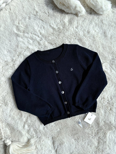 Millie Baby｜BP银线樱桃刺绣学院风春秋女童棉线开衫针织衫外套