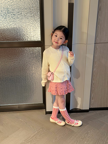 Millie Baby｜2026新款女童针织开衫春秋儿童复古毛衣外套套装