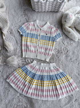 Millie Baby｜正确篙货版！女童女装亲子冰淇淋短袖针织麻花套装