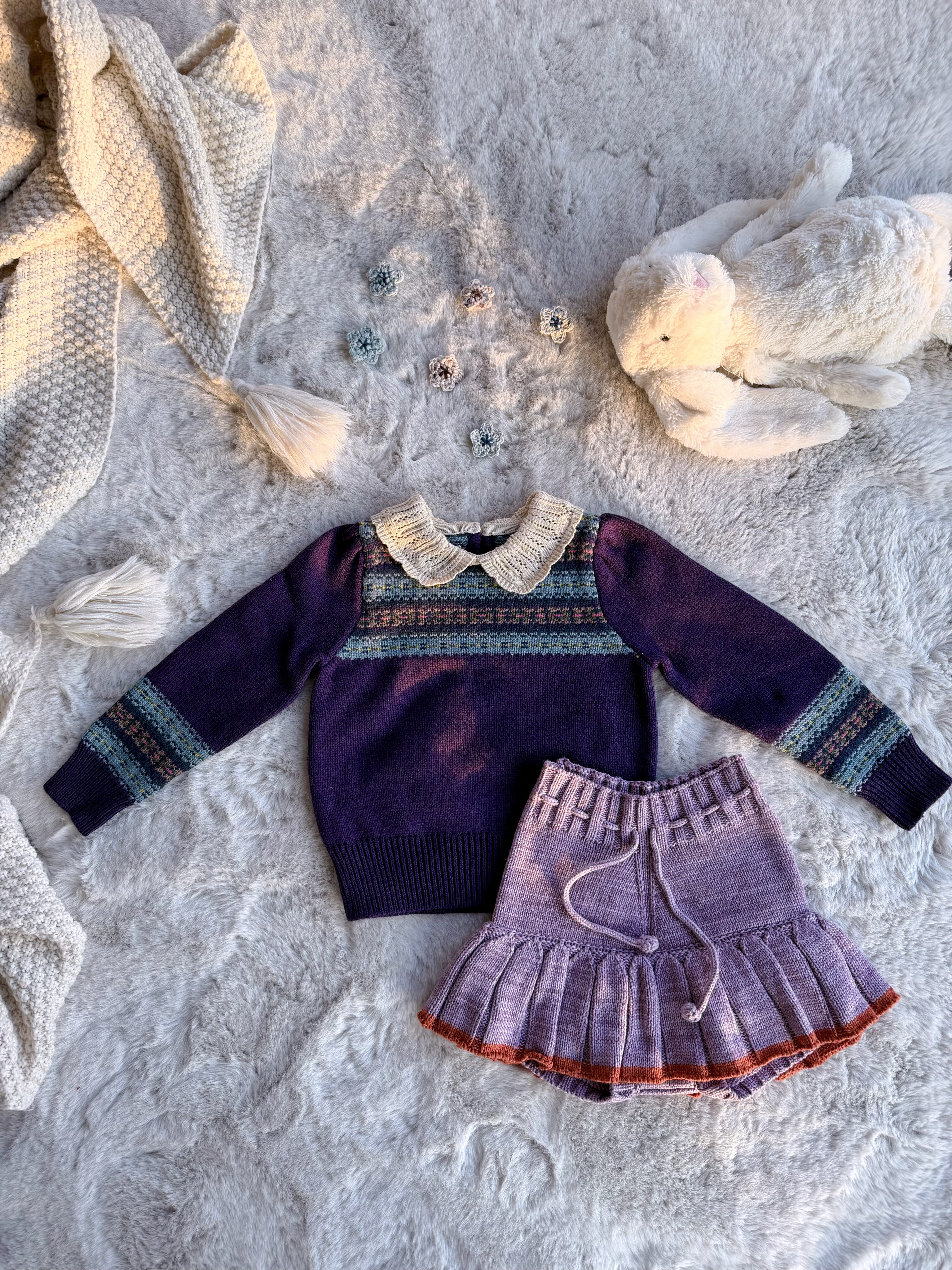 Millie baby｜羊毛复古翻领针织衫女童长袖套头衫学院毛衣套装,童装/婴儿装/亲子装,毛衣/针织衫,淘宝优惠券,粉丝福利购,淘宝优惠卷