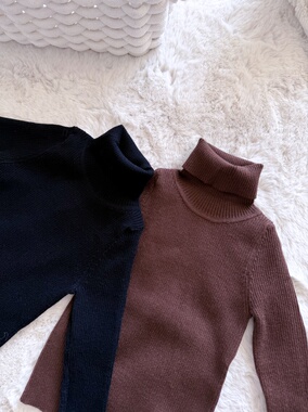 Millie baby｜【巨推经典款】儿童软糯高领打底衫坑条针织衫毛衣