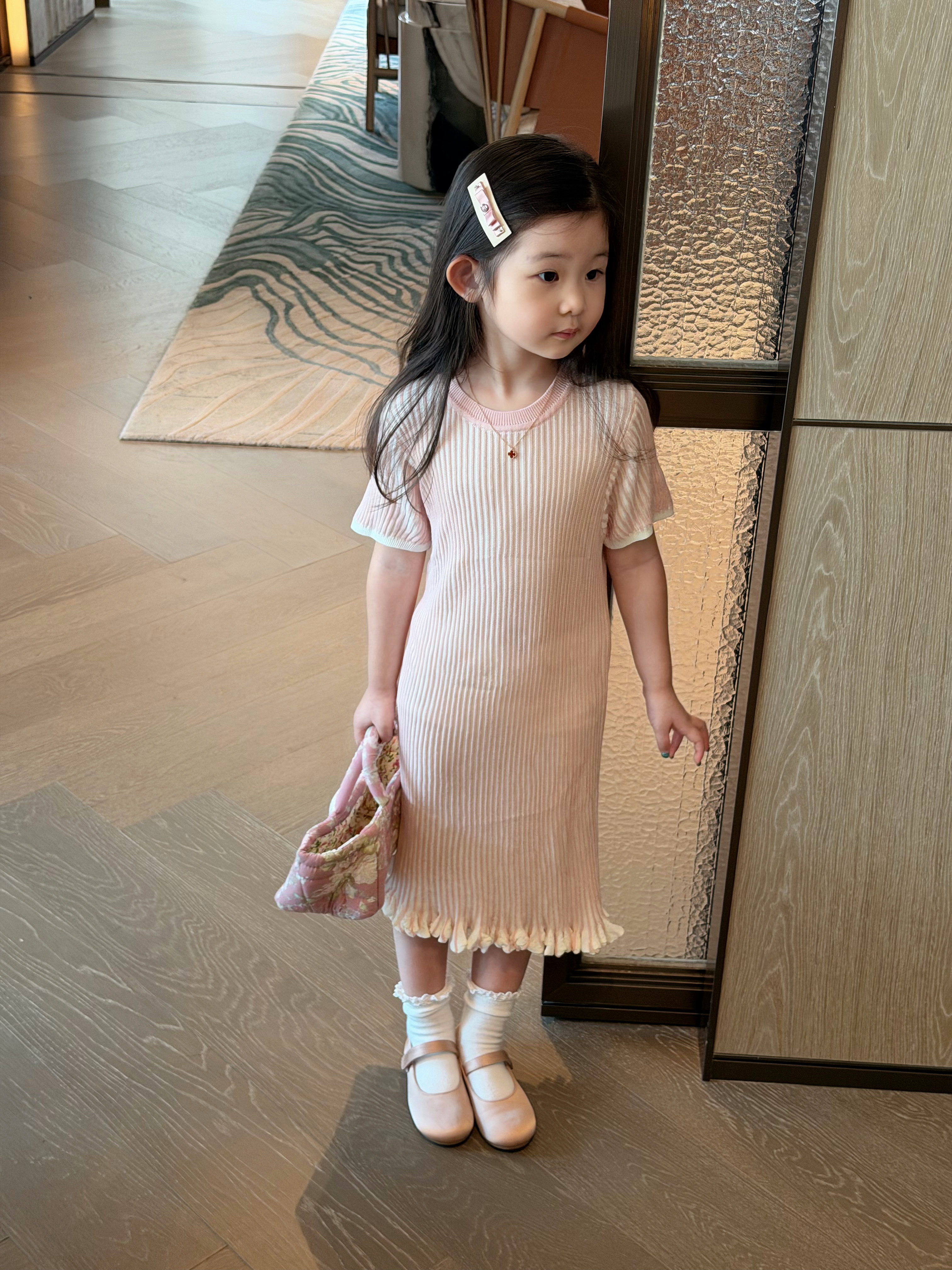 Millie baby｜女童夏季连衣裙进口机花瓣工艺短袖连衣裙条纹裙子