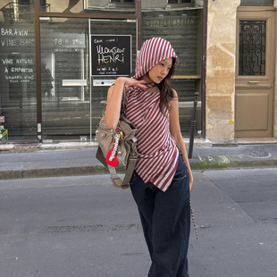 绝！现货「今日fitcheck」jadedlon@on 格纹大露背雪纺上衣