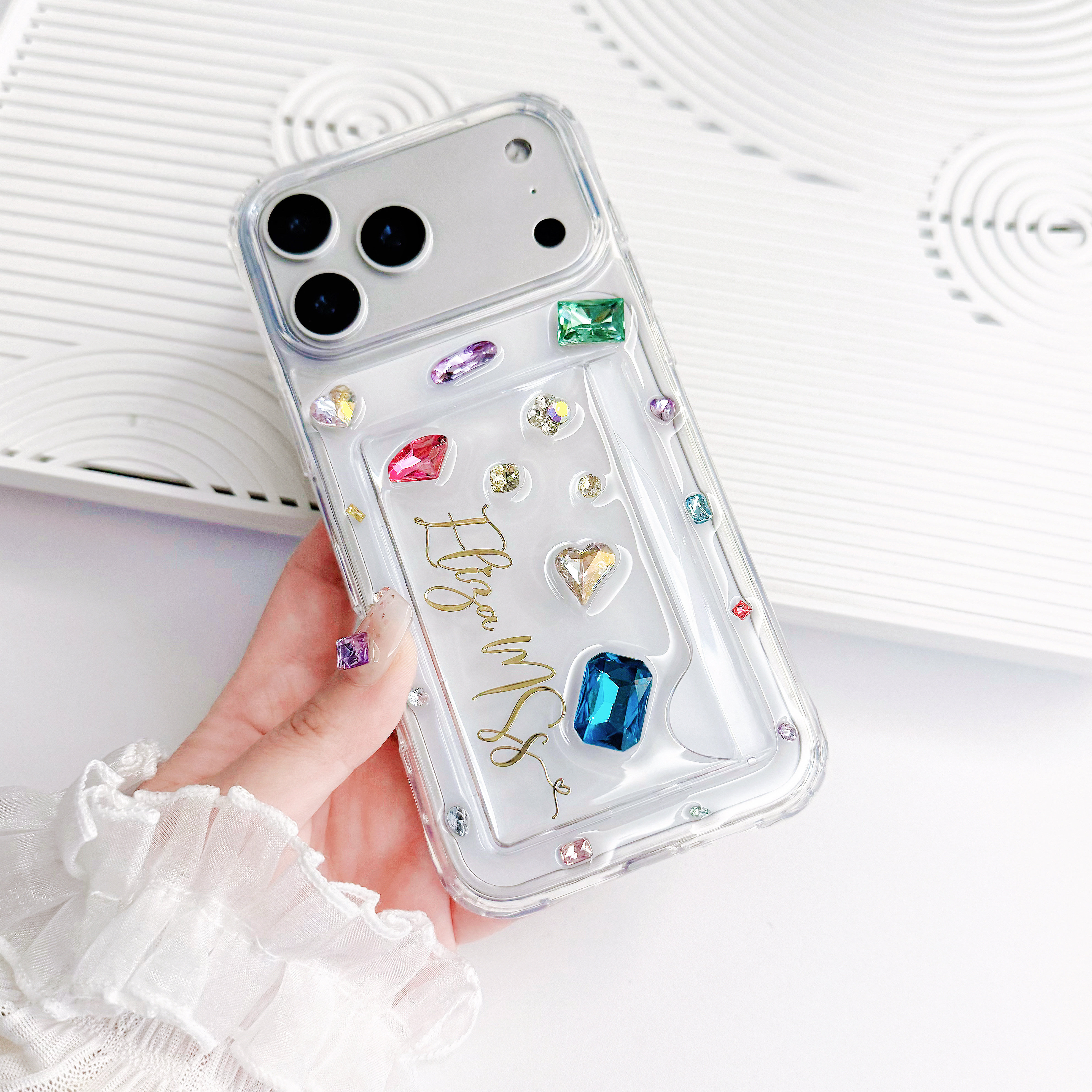 亦轩原创定制字母卡包照片多功能手机壳适用iphone17promax轻奢女神风带钻透明壳16防摔保护壳15插卡壳13便携,3C数码配件,手机保护套/壳,淘宝优惠券,粉丝福利购,淘宝优惠卷