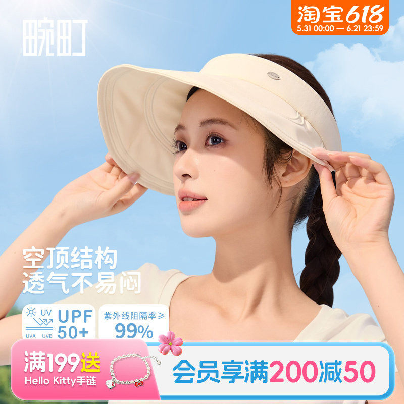 畹町轻量化软支撑防晒空顶帽夏季遮阳帽女防紫外线大帽檐户外帽子