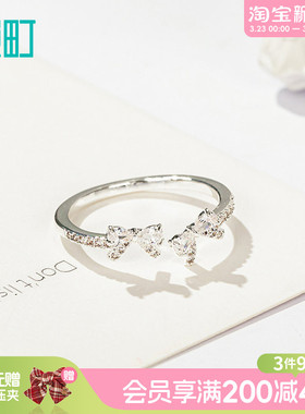 畹町蝴蝶结戒指开口可调节女小众设计指环轻奢高级感配饰