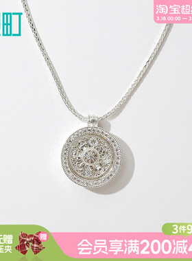 畹町寓意罗盘项链重工旋转八宝罗盘短链女轻奢小众设计锁骨链