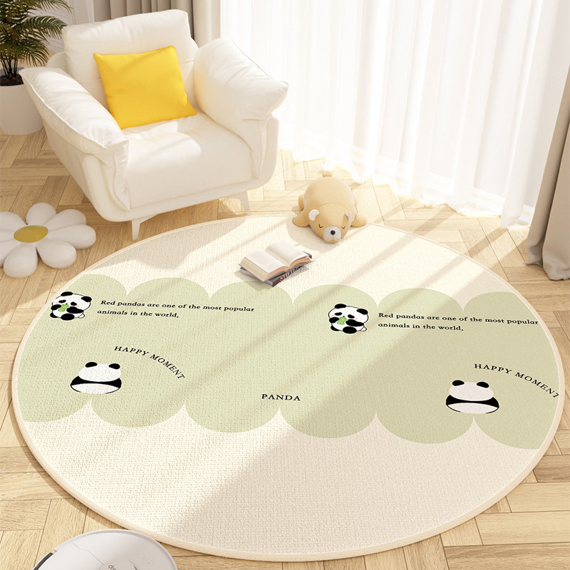 奶油风地毯客厅沙发茶几毯卧室床边卡通圆形儿童地毯早教中心地毯