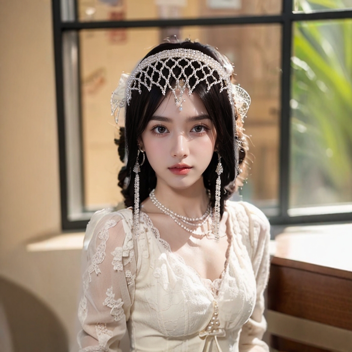 2025新款新娘发饰手工轻奢时尚