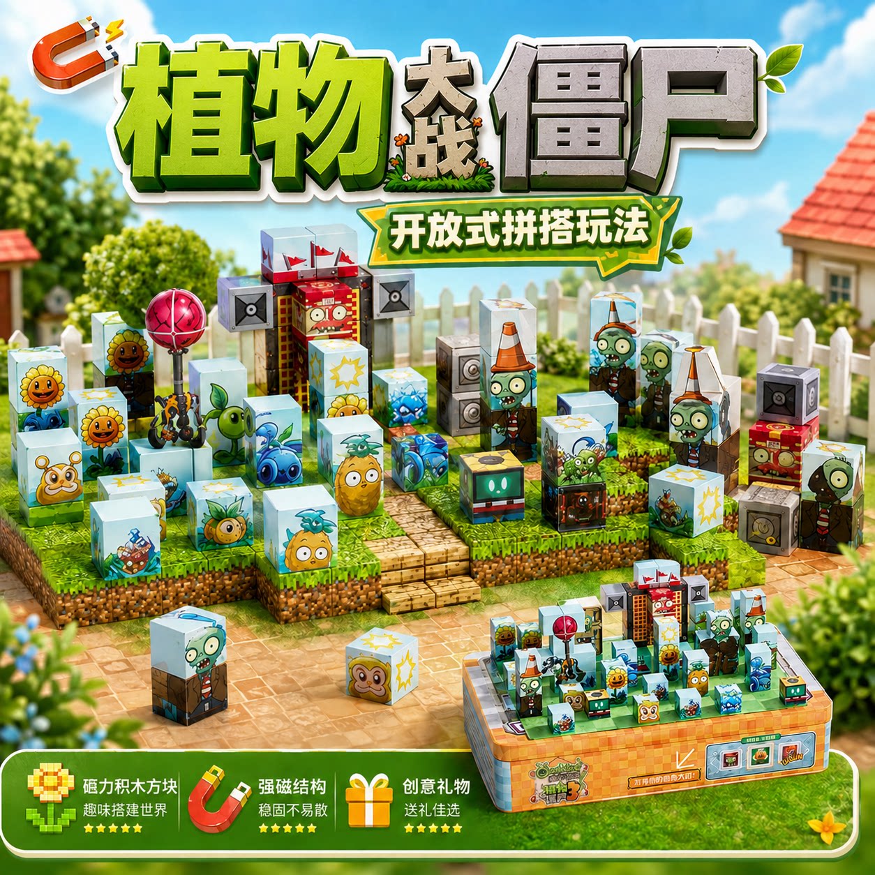 正版童年无限磁力方块益智3到6岁