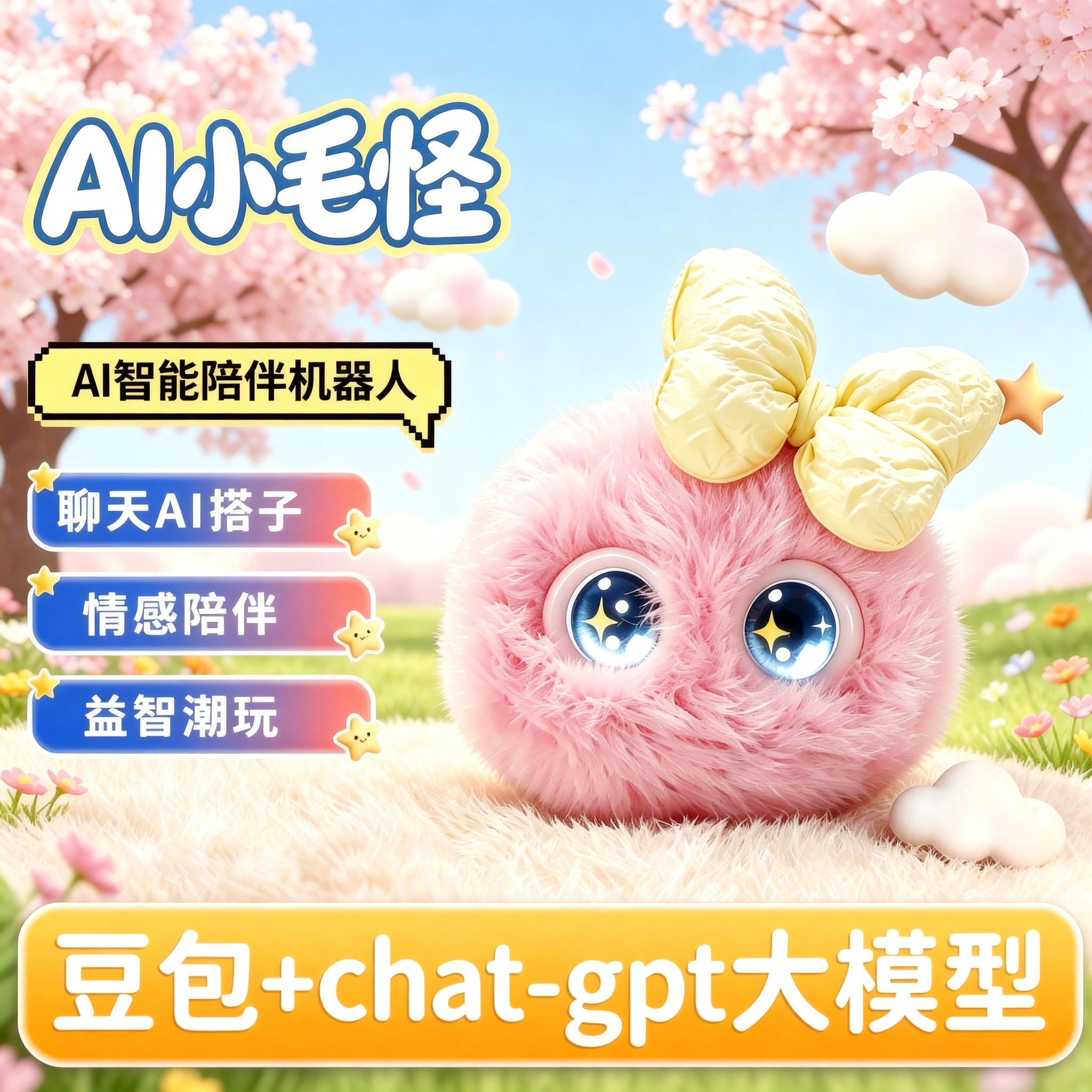 AI小毛怪豆包智能机器人毛绒玩偶