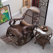 新款 摇椅阳台家用午睡摇椅躺椅结实摇摇椅 客厅真藤老人藤椅休闲