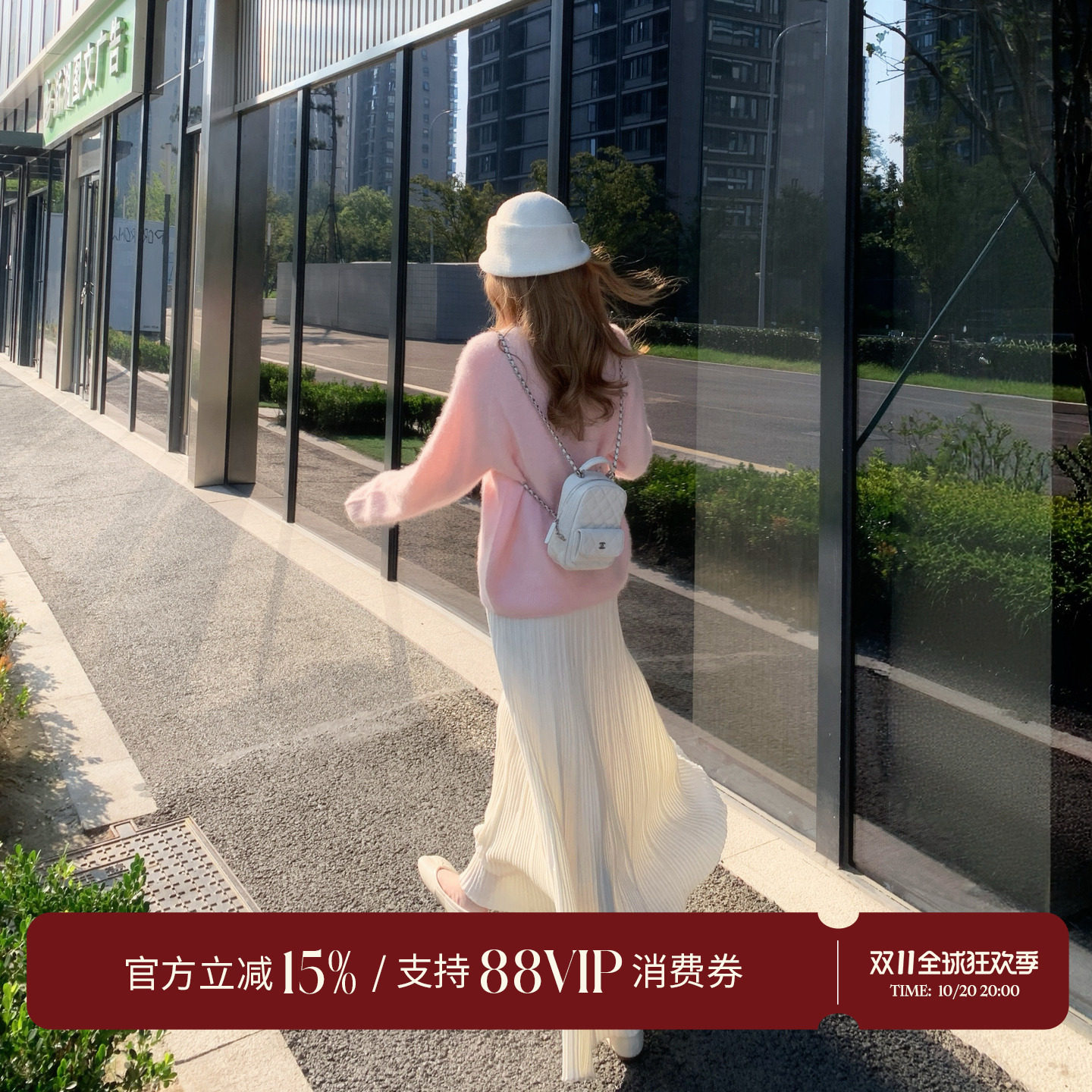 egg ·【丝光羊毛摩卡裙】风琴褶垂感飘逸大裙摆松紧腰半身长裙