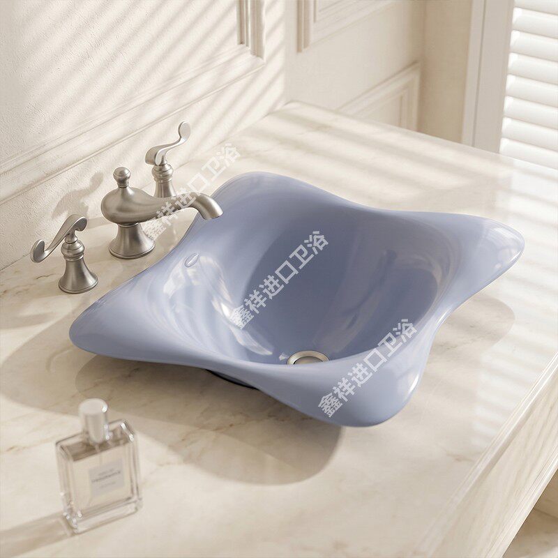 科勒卫浴艺术盆方形台上盆K-2815T-0黛丝维卓铸铁高端时尚洗脸盆