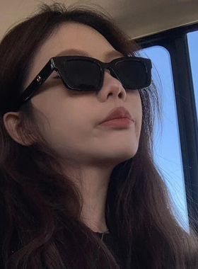 jennie墨镜女高级感黑色小框个性