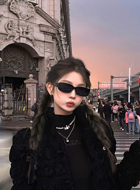 黑框网红款小框墨镜女ins辣妹