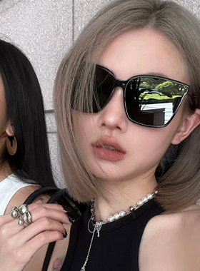 方形黑色大框墨镜女款防紫外线
