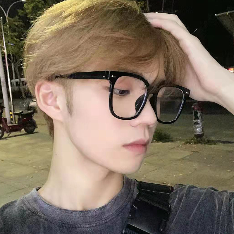 复古黑框超大眼镜男日系方形大胖圆脸显瘦素颜网红女近视可配度数