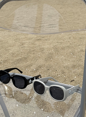 白色小花墨镜女潮2025新款椭圆大框圆脸显瘦高级感防紫外线太阳镜