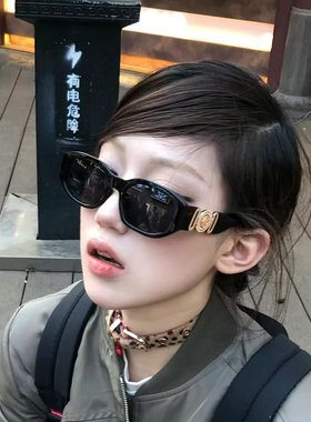 港风复古黑色墨镜女潮赵露思同款