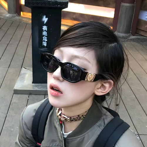 港风复古黑色墨镜女潮赵露思同款