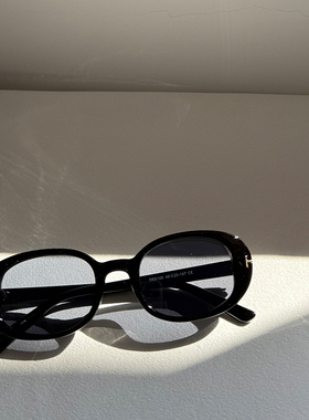 港风复古椭圆猫眼遮阳墨镜女款潮方圆脸显脸小高级感近视太阳镜男