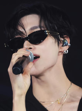 复古港风猫眼黑色遮阳小框墨镜男潮痞帅高级感春夏防紫外线太阳镜