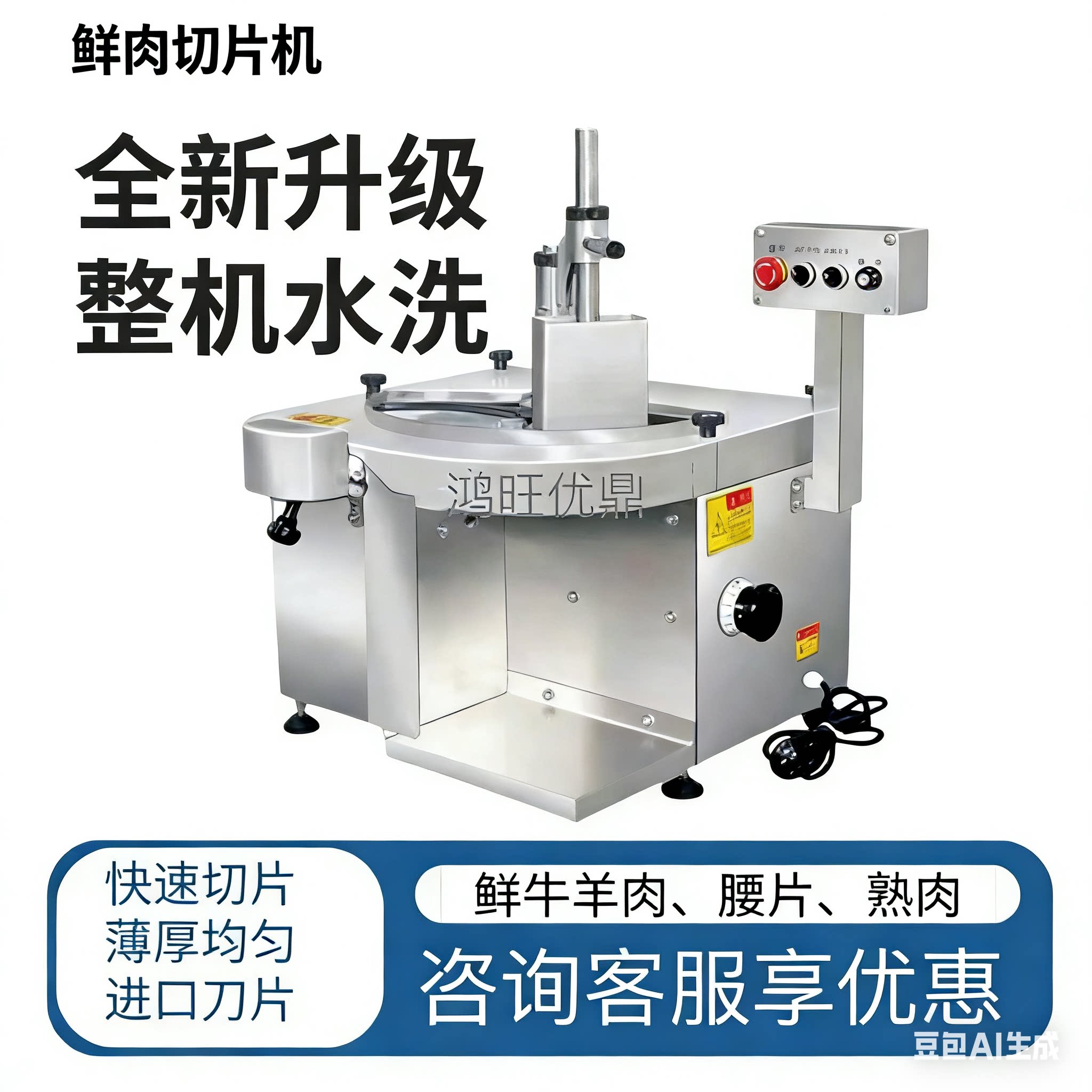 全自动鲜肉切片机潮汕火锅鲜牛肉切片机板筋腰片切片机熟食切片机