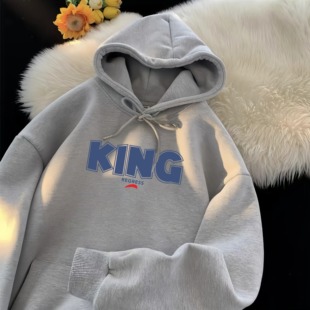 春秋冬季套头连帽卫衣男女款潮流潮牌宽松上衣加绒学生帽衫薄外套