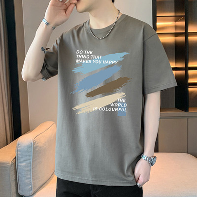 短袖T恤男夏季ins宽松半袖打底衫