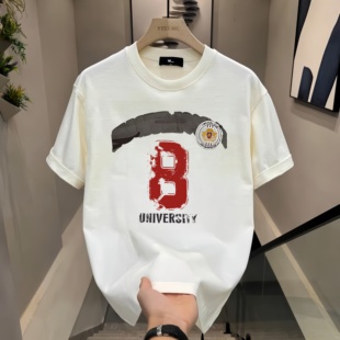 美式复古潮牌短袖T恤男欧美风大码男装加肥加大潮流宽松休闲半袖