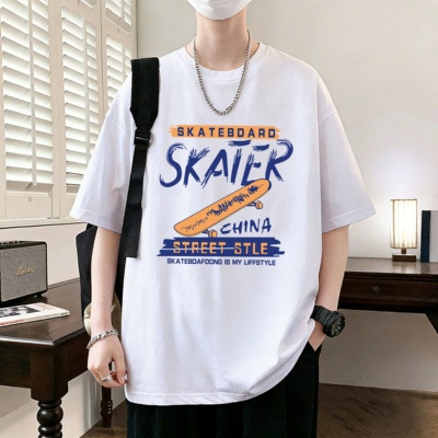 青少年短袖t恤男2026新款初中高中学生潮牌半袖大童夏装体恤上衣