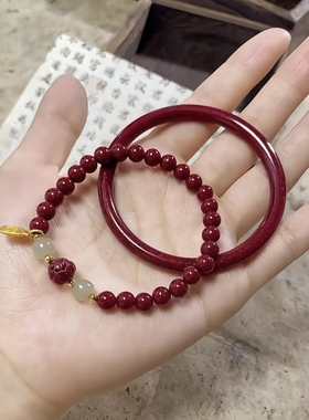 天然朱砂手串女款新中式招财转运珠手链本命年小众精致高级感手饰