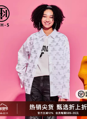 TCH潮牌秋季新款烫钻字母休闲百搭气质长袖衬衣S69C136002